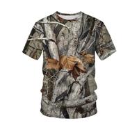 CHSLO Hombre 3D Estampado Camiseta Verano Selva Bosque Caza Unisex 3D Camiseta Impresa Digital Cuello Redondo Manga Corta Suelta Fitness Estiramiento Transpirable Deportes Top De Gran Tamaño