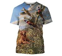 CHSLO Hombre 3D Estampado Camiseta Verano Selva Ciervos Jabalí Animal Unisex Impresión Digital 3D Camiseta Cuello Redondo Hombres Manga Corta Suelta Fitness Estiramiento Transpirable Deportes Top De