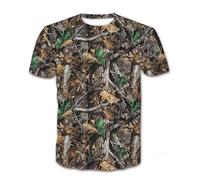 CHSLO Hombre 3D Estampado Camiseta Verano Selva Ciervos Jabalí Animal Unisex Impresión Digital 3D Camiseta Cuello Redondo Hombres Manga Corta Suelta Fitness Estiramiento Transpirable Deportes Top De