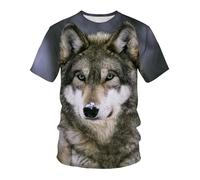 CHSLO Hombre 3D Estampado Camiseta Verano Tigre León Animal Unisex 3D Camiseta Impresa Digital Cuello Redondo Manga Corta Suelta Transpirable Estiramiento Media Manga Deportes Top De Gran Tamaño