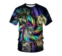 CHSLO Hombre 3D Estampado Camiseta Verano Tigre León Animal Unisex 3D Camiseta Impresa Digital Cuello Redondo Manga Corta Suelta Transpirable Estiramiento Media Manga Deportes Top De Gran Tamaño