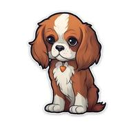 CHSLO Lindo Cavalier Rey Collar Vinilo Coche Pegatina Calcomanía Lindo Cachorro Perro Animal Pegatinas Decorativas Coche