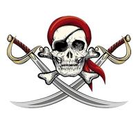 CHSLO Pegatinas Para Coche Pirata Carl Pegatina Doble Hoja Calavera Póster Autoadhesivo Removiblepara Decoración De Habitaciones Pegatina De Motocicleta