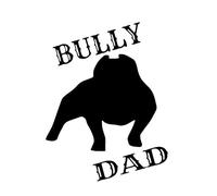 CHSLO Pegatinas para Coches 11.5X15CM American Bully Dog Papá Pegatina de Coche Calcomanía de vinilo para ventana de coche Patrón divertido Negro/Plata