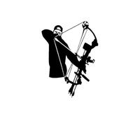 CHSLO Pegatinas para Coches 11,6 CM * 15,6 CM Calcomanía de vinilo Bowhunter Archer Bow Arrow Hunt Caza Coche Pegatina Negro Plata