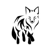 CHSLO Pegatinas para Coches 11.8CM * 16.7CM Zorro Astuto Pegatinas Coche Dibujos Animados Decorar Maletero Vinilo Calcomanía Negro/Plata