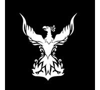 CHSLO Pegatinas para Coches 12.8CM * 15.1CM Phoenix Fantástico Ave De Llama Vinilo Pegatina Coche Calcomanía Negro/Plata