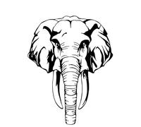 CHSLO Pegatinas para Coches 13.4CM * 17CM A Majestuoso Cabeza de Elefante Decoración Accesorios Pegatina de Coche Puerta de Coche Calcomanía de vinilo Negro/Plata