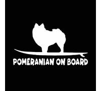 CHSLO Pegatinas para Coches 15.8X9CM Pomerania A Bordo Divertido Perro Calcomanía Vinilo Coche Pegatina Decoración de Ventana Negro/Plata