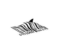 CHSLO Pegatinas para Coches 16,8 cm * 7,5 cm Código de barras de Banksy Personalidad SHARK Vinilo Ventana de coche Calcomanías Negro Plata