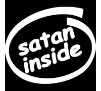 CHSLO Pegatinas para Coches 16.9X14.3CM SATAN INSIDE Originalidad Calcomanía de vinilo Pegatinas para coches Accesorios de estilo para coches