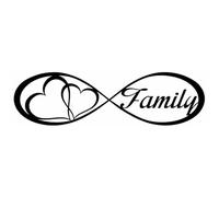 CHSLO Pegatinas para Coches 20X5.6CM FAMILIA Amor Corazón Para Siempre Símbolo Calcomanías de vinilo Pegatinas de coche Estilo de coche