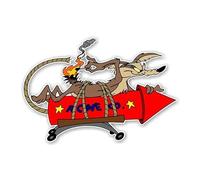 CHSLO Varios tamaños Calcomanía de PVC Wile Coyote ACME Rocket Pegatina impermeable para coche en motocicleta portátil Decorativo