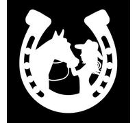 CHSLO Varios tamaños Calcomanía de vinilo chica besando caballo en herradura Pegatina de coche Decoraciones de automóviles impermeables para la ventana trasera del parachoques