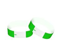 Chstarina 100 Piezas Pulseras papel HDPE, Pulseras Identificativas, Pulseras Papel para Eventos, Pulseras Seguridad y Control, Pulseras de Papel HDPE para Eventos, Fiestas, Festivales (Verde)