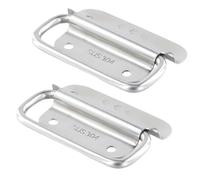 Chstarina 2 Piezas Asas Plegable, Asas De Cofre, Mango Para Cajas de Acero Inoxidable,Tiradores Plegables, Manijas para Caja de Almacenamiento Caja de Herramientas