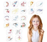 Chstarina 20 Piezas para Pintura Facial y Tatuajes Temporales, Plantillas Reutilizables para Niños y Fiestas
