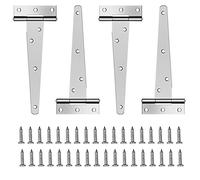 Chstarina 4 Piezas 150mm Bisagras en T Plata Bisagras para Puertas Bisagras en T Galvanizadas Bisagras de Acero Inoxidable para Puertas Bisagras Resistentes para Puerta de Granero
