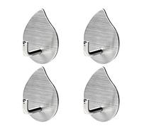 Chstarina 4 Piezas Ganchos Adhesivos para Pared Ganchos Autoadhesivos de Acero Inoxidable Impermeable Bordado Perchas de Pared para Baño Habitación Cocina Oficina