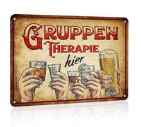 Chstarina carteles decorativos letrero metalicos vintage, para cocina, bar, cafetería, decoración, Terapia de Grupo, 30 x 20cm