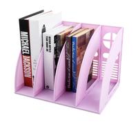 Chstarina Organizador de Escritorio, Revistero Archivo Soporte, Organizador de Archivos de Plástico con 4 Compartimentos, para Guardar Documentos Archivos Hogar Oficina Escuela