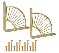 Chstarina Soportes para Estantes,Escuadras para Estanterias Escuadras Metalicas Soporte de Estante de Pared Soportes de Metálicas Carga Máxima 30 kg para Cocina Libros Estante (D'oro)