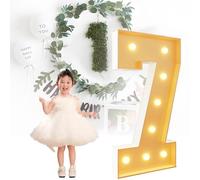 CHSUFBTY Caja de Luz con Números de Neón, Tablero de Espuma DIY Precortado, Decoración de Globos con Números de Mosaico for Decoraciones de Globos, Hitos de Bebés, Arreglos de Boda(7,70cm)