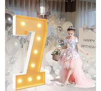 CHSUFBTY Grandes Luces de Mosaico con Letras Iluminadas for Fiestas de Cumpleaños con Globos, Celebraciones de Aniversario y Decoraciones de Bodas(7,120cm)