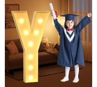 CHSUFBTY Kit de Letras de Neón Gigantes Precortadas en Tablero de Espuma, Ideal for Fiestas de Cumpleaños, Graduaciones, Bodas y Baby Showers.(Y,120cm/47in)