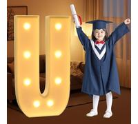 CHSUFBTY Kit de Letras de Neón Gigantes Precortadas en Tablero de Espuma, Ideal for Fiestas de Cumpleaños, Graduaciones, Bodas y Baby Showers.(U,70cm/28in)