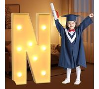 CHSUFBTY Kit de Letras de Neón Gigantes Precortadas en Tablero de Espuma, Ideal for Fiestas de Cumpleaños, Graduaciones, Bodas y Baby Showers.(N,120cm/47in)