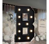 CHSUFBTY Letras Grandes Iluminadas, Letras de Neón for Decoraciones, Adecuadas for Cumpleaños, Graduaciones, Aniversarios de Bodas y Decoraciones de Fiestas.(B,70cm/28in)
