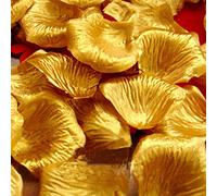 CHSYOO 1000 x Confeti de Flores de pétalos de Flores Artificiales, Decoraciones para Bodas, cumpleaños, Ducha, Ducha, propuesta de San Valentín, Dorado