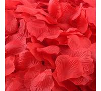 CHSYOO 1000 x Hojas Artificiales Rosas Flores Confeti, Decoración Accesorios para Bodas Fiesta Cumpleaños San Valentín, Rojo