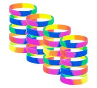 CHSZSH 20 Piezas Pulseras Arco Iris De Silicona para Fiesta, Decorativas y Regalos