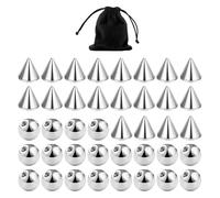 CHSZSH 40 Piezas De Bolas Para Piercing, 1 Bolsa De Almacenamiento, Bolas De Acero Inoxidable, Punzones Para Piercing, Accesorios De Joyería