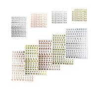 CHSZSH 9 Pegatinas Alfanuméricas, Resina, Moderno, Oro, Alfabetos, Adecuadas Para Bricolaje