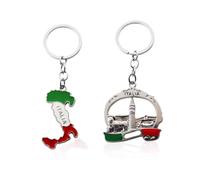 CHSZSH Llaveros Italianos De 2 Piezas, Llaveros De Metal, Colgantes De Llaves Territoriales, Recuerdos De Viajes Italianos, Colgantes De Regalo Creativos, Dijes De Llaveros