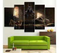 CHTEMKSJ 5 Piezas Lienzos Cuadros Pinturas 5 Pieza Cuadro en Lienzo Dios egipcio Anubis Póster HD Impresión Moderna Pared Arte Cuadros para Dormitorio Decoración del Hogar Regalo Marco