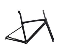 CHTKAGV Cuadro de Bicicleta Carretera Fibra Carbono Completo, Horquilla Cuadro Freno Disco Eje pasante 700C, Acabado Mate Brillante 850g(Matt Finish Black,490mm)