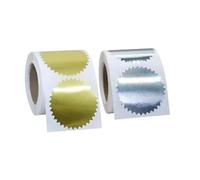 CHTME Pegatinas de 2 rollos de sello en relieve, pegatinas de certificado, pegatinas redondas en relieve, pegatinas en blanco para gofrado, pegatinas redondas para sellos en relieve