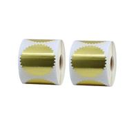 CHTME Pegatinas de 2 rollos de sello en relieve, pegatinas de certificado, pegatinas redondas en relieve, pegatinas en blanco para gofrado, pegatinas redondas para sellos en relieve
