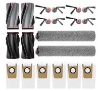 Chuancheng Paquete de 18 piezas de repuesto para robot aspirador eufy Omni S2 y Mop Combo, accesorios de aspiradora con 2 cepillos de rodillo, 6 bolsas de polvo, 2 mopas de rodillo, 8 cepillos