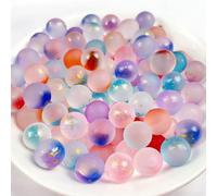 CHUANFU 200 Piezas Canicas de Cristal Colores, 10 mm Pequeñas Canicas Niños | Transparentes Juego de Bolas de Cristal, para Máquina de Juegos, Decoración de Plantas, 10 Colores