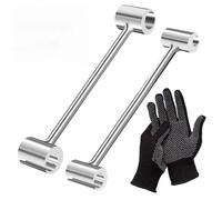 CHUANFU 3 Piezas Herramienta de Ajuste de Bisagra con 1 Par de Guantes, Llave de Ajuste de Bisagra de Puertas, Herramienta Reparación Bisagras para Puerta Cortafuegos y Seguridad