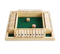 CHUANFU Shut The Box, Juego de Mesa de Madera para 4 Jugadores con 8 Dados, Clásico Juego de Dados, Juguetes de Viaje, Entrenamiento Lógica Matemáticas para Niños Padres Hijos Fiesta (Verde)