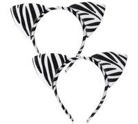 Chuangdi 2 Diademas de Orejas de Animal Tocados de Animal de Maquillaje Accesorios de Disfraz de Animal para Adulto carnaval Víspera de Todos los Santos(Cebra)