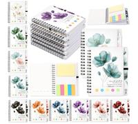 Chuangdi 20 Sets Employee Appreciation Gifts Inspirational Spiral Notebook Journal with Sticky Notepad Motivational Pen Bulk Thank You Gifts for Coworker Team Nurse Teacher Office Supplies (Floral)