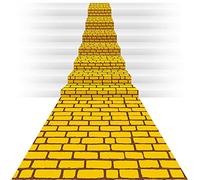 Chuangdi, Camino de Camino de ladrillo Amarillo de 4.5 x 9 pies, Fondo de Pared de ladrillo, Decoraciones de Princesa, Suministros de Fiesta para Halloween, Fiesta de Cosplay (1 Pieza)