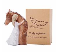 CHUANGLI Figura decorativa de caballos, para amantes de la amistad, figura de fuerza silenciosa, conmemorativa para mujeres y niñas, figura esculpida pintada a mano, regalos de cumpleaños de Navidad